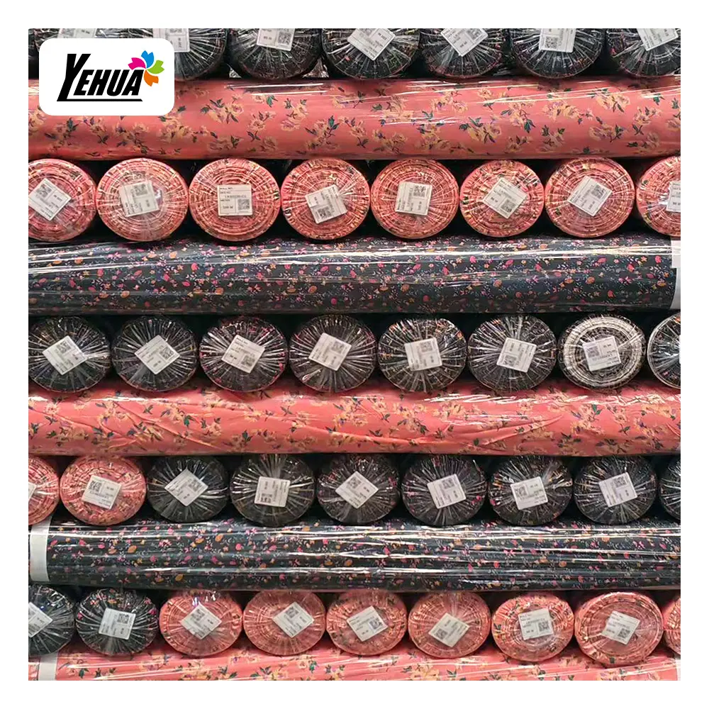 Rayon challis tessuto stock lotto di stampa 100 rayon challis tessuto per la corea/Indonesia rayon spandex tessuto