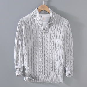 Pull en maille épaisse à <span class=keywords><strong>col</strong></span> <span class=keywords><strong>roulé</strong></span> mi-haut pour <span class=keywords><strong>homme</strong></span>, nouvelle collection automne-<span class=keywords><strong>hiver</strong></span> 8509, fermeture éclair, pull ample, veste en maille pour <span class=keywords><strong>homme</strong></span> - Product Image 4