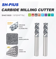 Fraise à queue CNC haute vitesse en carbure AlCrN à 4 cannelures de 10 mm, personnalisée OEM/ODM pour l'usinage de l'acier, hélice 38-40 HRC40