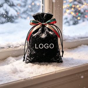 Bolsas de Terciopelo Negro con Cordón, Bolsitas Personalizadas con Logotipo para Joyería, para Anillos, Aretes, Collares y Embalaje - Product Image 4