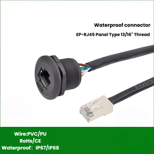 Boîtier de contrôle industriel EP, port réseau CAT6, prise femelle <span class=keywords><strong>RJ45</strong></span>, étanche IP67/68, câble réseau PA66/PVC/PU - Product Image 2