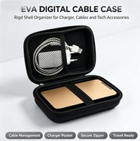 Étui rigide en EVA avec fermeture éclair pour écouteurs, pochette pour outils, sac pour batterie externe, OEM ODM