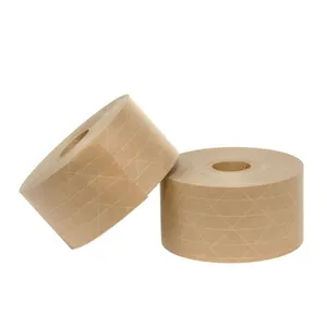 天然ゴム接着剤強力な自己粘着カートンパッキングブラウン強化クラフト紙テープ