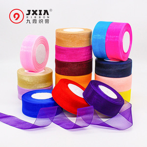 JXIA Ribbon Spool 4Cm Colorful Polyester Woven Solid For DIY Bows Gift Wrapping Handmade Roses - Product Image 2