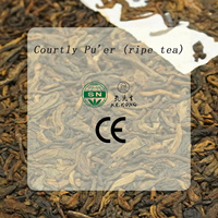 Thé Pu'er Ripe de Haute Qualité du Palais Impérial, Thé Fermenté Comprimé en Galet 357g, Boîte de Thé Santé Vieilli de 11 à 20 Ans, ISO9001/SC/CE