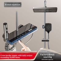 Système de douche à affichage numérique LED, touches piano, thermostatique, avec douchette pluie et pulvérisateur bidet, pour projets hôteliers OEM