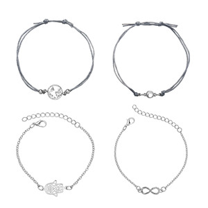 Cross-border Trendy Creative New Design Map Opal <b>Bead</b> Palm 8-character 5-piece Set Bangles Wholesale for <b>Men</b> and Women - Product Image 5