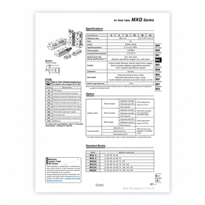 โต๊ะสไลด์แบบนิวเมติก SMC อุปกรณ์จัดการวัสดุ MXQ8-20 - Product Image 1