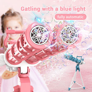 Pistola de Burbujas Automática Continua para Niños, Lanzador de Burbujas con Luces, Pistola de Burbujas Gatling de 10 Orificios con Soporte - Product Image 2
