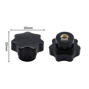 Schwarzer Kunststoff-Sterngriff mit Rändelung, Klemmhandgriff mit M6-Innengewinde, Griff für Holzbearbeitung, Schneidvorrichtung, kundenspezifisch anpassbar - Product Image 3