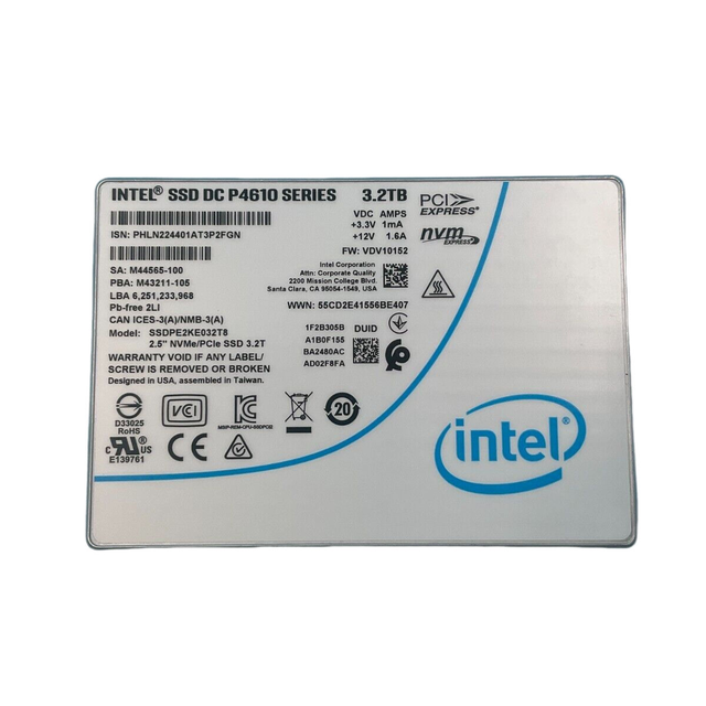 High Performance SSDPE2KE032T807, Brand New Original Internal SSD, DC P4610 Series 3.2TB 2.5-inch NVMe/PCIe Solid State Drive