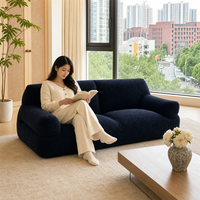 Niedriger Mindestbestellwert: Sitzsack-Sofa-Set, komprimierter Bodenstuhl, verpackt, minimalistisches, großes Doppelkissen-Möbelstück für die Familien-Lounge im Innenbereich