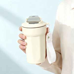 Taza de Café de Acero Inoxidable de Grado Alimenticio, Diseño Personalizable, Blanca, Grande, de 20 Onzas, para el Día de San Valentín, con Platillo - Product Image 1