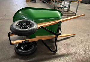 <span class=keywords><strong>Brouette</strong></span> de chantier industrielle robuste 6CBF avec plateau en poly plastique, manche en <span class=keywords><strong>bois</strong></span>, <span class=keywords><strong>2</strong></span> <span class=keywords><strong>roues</strong></span>, provenant d'une usine OEM - Product Image 5