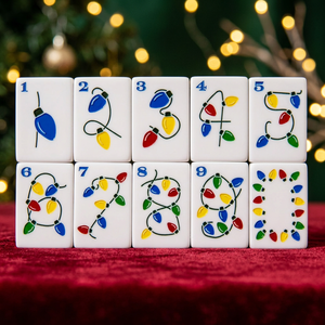 Holly Jolly Ensemble de Mahjong Portable Moderne Thème Noël Tuiles de Mahjong Américaines Jeu de Fêtes Cadeau Stock Disponible Vente en Gros - Product Image 3