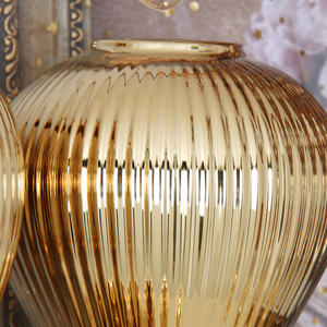 J127/ J122 <span class=keywords><strong>Vasi</strong></span> di Lusso in Porcellana Stile Ginger Jar, Vaso Dorato con <span class=keywords><strong>Fiori</strong></span>, Decorazione d'<span class=keywords><strong>Interni</strong></span>, Set di <span class=keywords><strong>Vasi</strong></span> <span class=keywords><strong>per</strong></span> Camera da Letto - Product Image 2