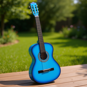 Guitarra Clásica Azul de 38 Pulgadas con Cuerpo de Tilo, Acabado Mate, para Principiantes, con Funda, Correa, Afinador, Cuerdas Adicionales, Púas y Capo - Product Image 2