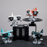 Saut de temps Quartz bureau automatique mécanique horloge de bureau Design moderne lumineux créatif avion forme décorations de bureau