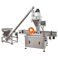 Pot de bouteille à revêtement automatique Simple via étain riz lait café assaisonnement cosmétique poudre machine de remplissage avec convoyeur