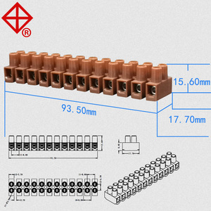 22-12 Awg Huicong 230TH Brownish Red <b>Terminal</b> Block 12 Pole Screw Connection For Electrical Wiring - Product Image 3