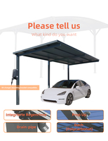 Abri voiture en aluminium, design moderne, toit en polycarbonate imperméable, structure en aluminium, abri pour 3 voitures, stationnement extérieur