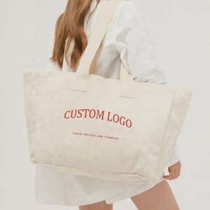 Custom Eco-Friendly 100% Cotton <b>Tote</b> <b>Bag</b> Oversize Printed Canvas Rope Natural Color Organic <b>Plain</b> Letter Design for Shopping - Product Image 4
