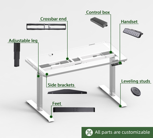 <span class=keywords><strong>Bureau</strong></span> informatique réglable à double colonne en acier inoxydable, design ergonomique moderne, avec moteur électrique simple et inversé, à prix abordable - Product Image 3