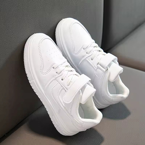 Top-Beste Schulschuhe aus PU-Leder, atmungsaktiv, leicht, für große Kinder, schwarz, mit Klettverschluss, Unisex - Product Image 4