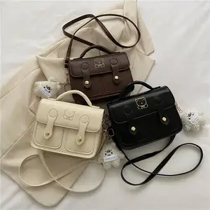 2024 New Retro Pu Bag For Women Simple All-match Portable Lady Dress Style Messenger Bag With Lock For Autumn And Winter