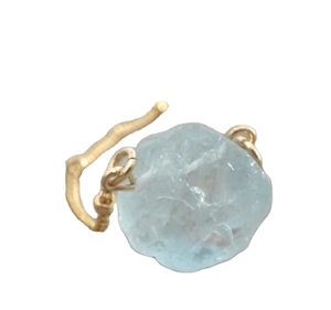 Collana <span class=keywords><strong>acquamarina</strong></span> naturale da donna March pietra preziosa <span class=keywords><strong>gioielli</strong></span> <span class=keywords><strong>con</strong></span> maglia a sfera ciondolo perline di cristallo collana regalo - Product Image 4