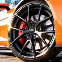 Velg JDM Track Ready 16 Inci 7J Forged Monoblock Alloy 4/5x100 Matte Black Ringan Model Y-Spoke Sport untuk Fit/Jazz (EK/EP/FD)
