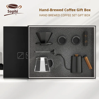 Coffret Cadeau pour Voyage en Plein Air : Kit de Café Filtré Manuel Moderne 7 Pièces avec Pot et Filtre