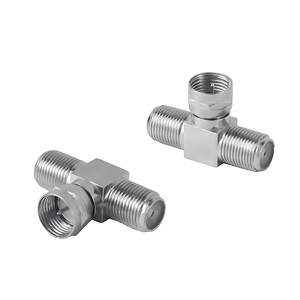 Divisor de cable coaxial tipo F 2 en 1 salida Conector de 3 vías F macho a doble F hembra Adaptador de conector tipo T para <span class=keywords><strong>antena</strong></span> de <span class=keywords><strong>TV</strong></span> Video VCR - Product Image 6