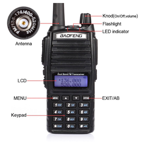 Walkie-talkie Baofeng UV-82 de doble canal con botones PTT duales UHF y VHF y función VOX - radio bidireccional portátil de mano - Product Image 2