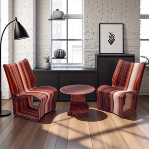 Meubles de jardin modernes en plastique imprimés en 3D sur mesure, ensemble de table et de chaises créatif pour l'extérieur - Product Image 4