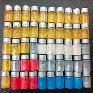 Poudre de mica nacrée de qualité <span class=keywords><strong>alimentaire</strong></span> en gros, poudre scintillante métallique dorée argentée pour gâteaux et desserts - Product Image 1