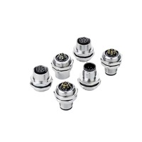 Connecteur adaptateur mâle M12 en alliage ABS avec 4, 6, 7, 10, 12 broches, contact argenté, étanche IP68 pour applications d'alimentation