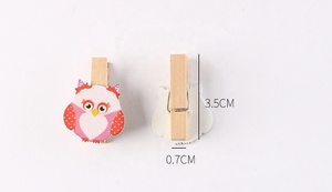 Bán buôn tùy chỉnh mini treo Craft Owl Màu văn phòng giấy ảnh gỗ tự nhiên trang trí Clip bằng gỗ - Product Image 5