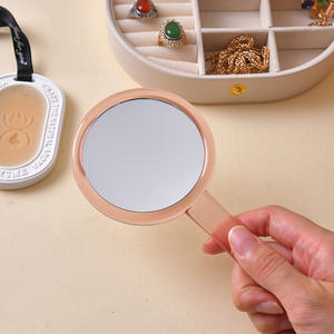 Zonyin高品质双面手持便携式化妆镜塑料透明圆形化妆镜，放大倍数为2倍 - Product Image 2