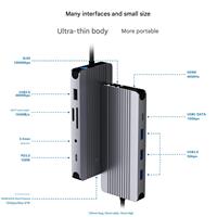 Hub USB-C 12 en 1: 2xUSB 2.0, 3xUSB 3.0, HDMI, PD, RJ45, SD/TF/M.2, Adaptador Multipuerto de Audio de 3.5mm para Laptop y Teléfono
