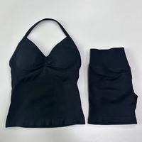 Offre Spéciale : Ensemble Sportif 2 Pièces pour Femme – Débardeur Dos Nu et Short Taille Haute Effet Scrunch Sans Coutures – Tenue de Sport et d'Entraînement