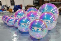 Boule miroir gonflable géante irisée, ballon sphérique miroir gonflable en PVC pour événements, fêtes et décoration publicitaire