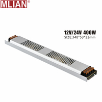 Alimentation LED Ultra Mince à Commutation DC12V 24V, Transformateurs d'Éclairage 60W-400W AC100-265V, Boîtier en Aluminium, Monophasé