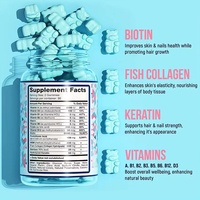 Gummies de biotine, collagène et kératine à marque privée OEM pour soutenir la santé des cheveux, des ongles et de la peau chez la femme