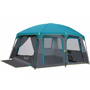 新款隐私即时小屋帐篷大内部空间，带两室分隔物防水野营帐篷