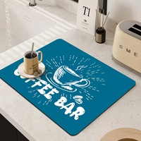 Tapis de comptoir de cuisine antidérapant et imperméable, absorbant, écologique, personnalisable, lavable, séchant rapidement, durable, épaisseur 2,5 mm, pour bar à café, vente en gros