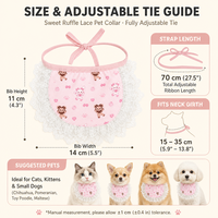Bavoir-laisse pour animaux de compagnie à imprimé animalier de dessin animé avec dentelle, pour petits chiens et chats, usage quotidien, fournitures pour animaux de compagnie, vente en gros, commande en gros