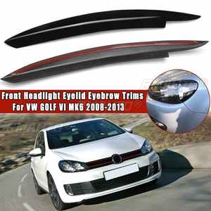 2 pièces Aileron latéral de fenêtre arrière de voiture Canards Splitter pour VW Golf 6 MK6 GTI/GTR/GTD 08-13 Garnitures de phares avant - Product Image 6