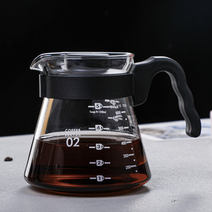 2026 New Product Ideas Colorful Glass Coffee Server Pour Over Carafe <strong>Microwave</strong> Safe 600mL Coffee Dripper Glass <strong>Kettle</strong> - Product Image 2
