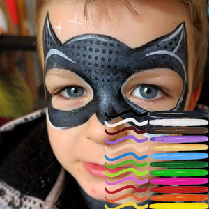 المهنية النيون رسم على الوجه جي أطقم للأطفال و الجسم لون القلم رسم على الوجه مجموعة للرياضة المشجعين المكياج الطباشير عصا - Product Image 2